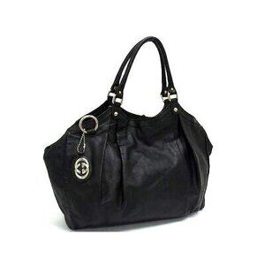 GUCCI Sukey Tote Bag Black Leather